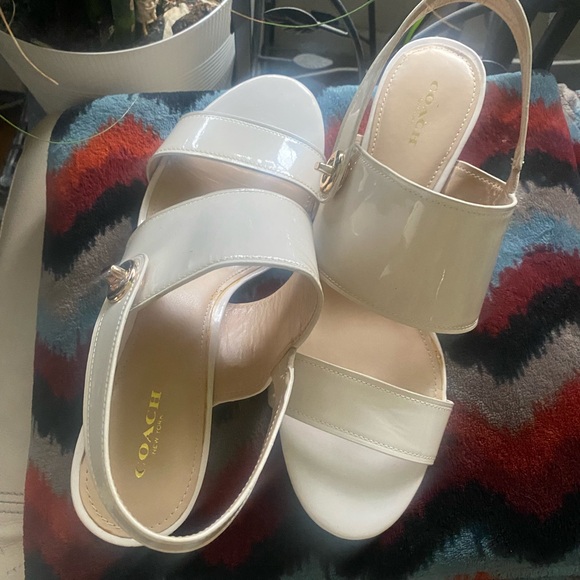 Coach Elegant Cream Slingback Heels - Picture 2 of 8